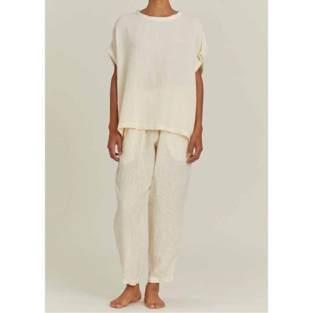 Black Crane Organic Cotton Gauze Top